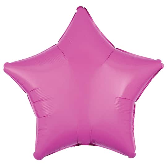19&#x22; Bright Pink Star Foil Mylar Balloon